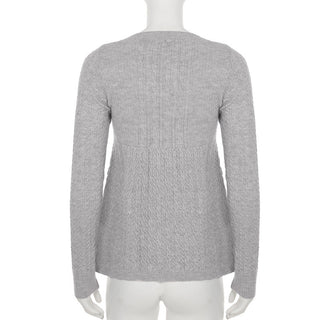 Twisted Square Collar Wool Cardigan
