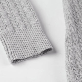 Twisted Square Collar Wool Cardigan