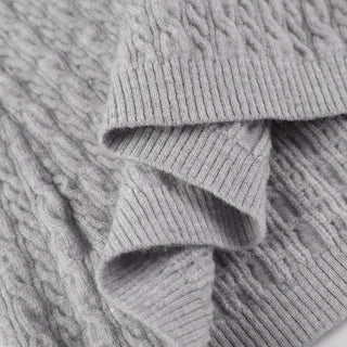 Twisted Square Collar Wool Cardigan
