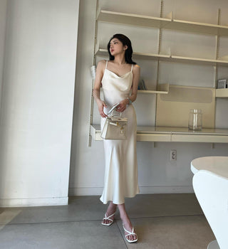 Slimming Satin Sling Dress