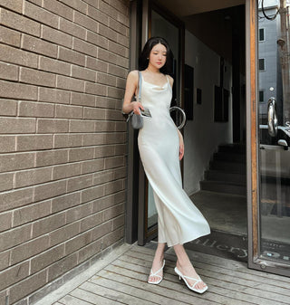 Slimming Satin Sling Dress