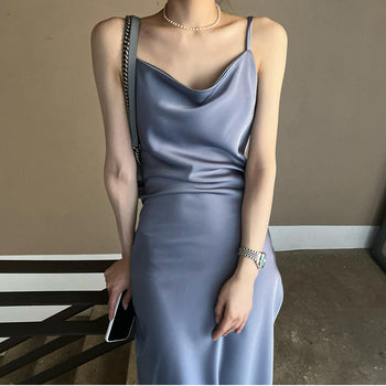 Slimming Satin Sling Dress