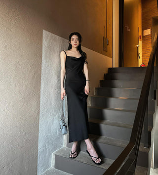 Slimming Satin Sling Dress