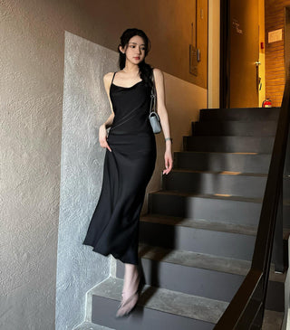 Slimming Satin Sling Dress