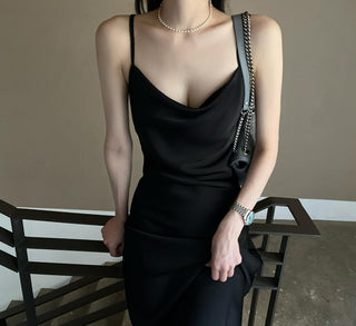 Slimming Satin Sling Dress