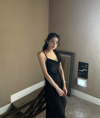 Slimming Satin Sling Dress