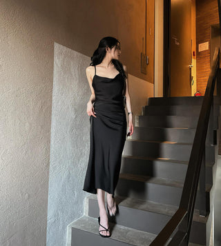 Slimming Satin Sling Dress