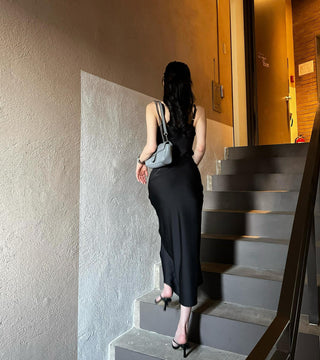 Slimming Satin Sling Dress