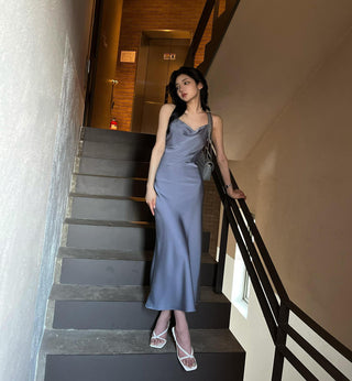 Slimming Satin Sling Dress