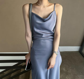 Slimming Satin Sling Dress