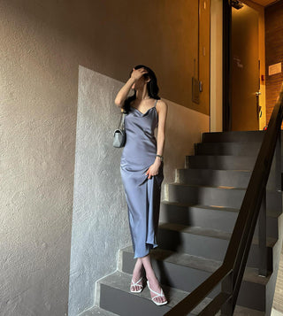 Slimming Satin Sling Dress