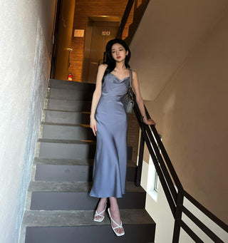 Slimming Satin Sling Dress