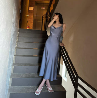 Slimming Satin Sling Dress