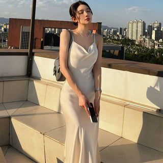 Slimming Satin Sling Dress