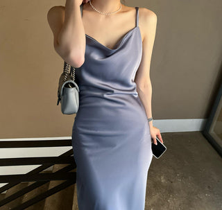 Slimming Satin Sling Dress