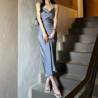 Slimming Satin Sling Dress