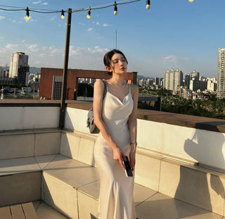 Slimming Satin Sling Dress