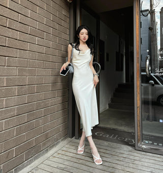 Slimming Satin Sling Dress