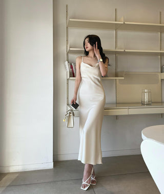 Slimming Satin Sling Dress