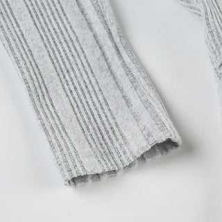 U-Collar Waist-Tight Button Cardigan Top