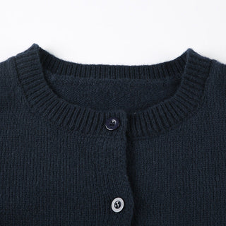 Pure Color Long Sleeve Wool Cardigan