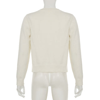 Pure Color Long Sleeve Wool Cardigan