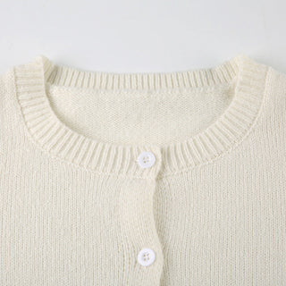 Pure Color Long Sleeve Wool Cardigan