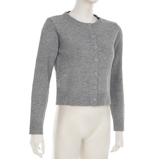 Pure Color Long Sleeve Wool Cardigan