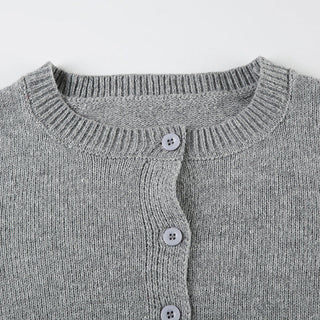 Pure Color Long Sleeve Wool Cardigan