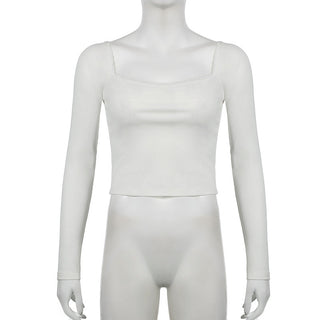 Twisted Lace Square Collar Slim Top