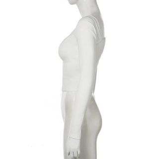 Twisted Lace Square Collar Slim Top