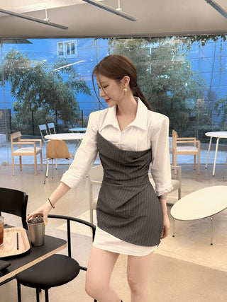 Patchwork Slim Sheath Dress