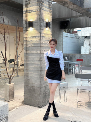 Patchwork Slim Sheath Dress