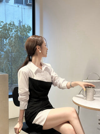 Patchwork Slim Sheath Dress
