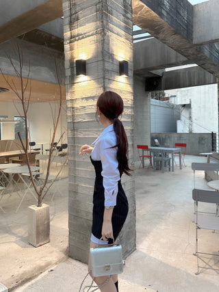 Patchwork Slim Sheath Dress