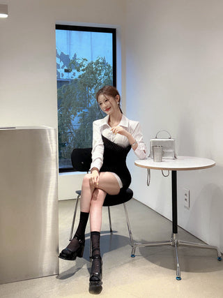 Patchwork Slim Sheath Dress