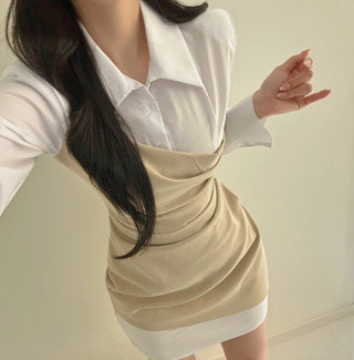 Patchwork Slim Sheath Dress