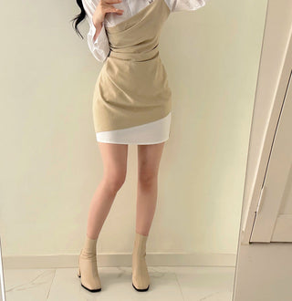 Patchwork Slim Sheath Dress