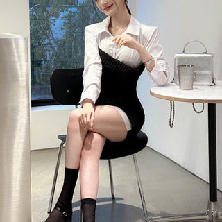 Patchwork Slim Sheath Dress