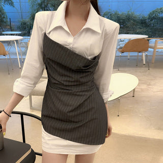 Patchwork Slim Sheath Dress
