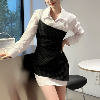 Patchwork Slim Sheath Dress