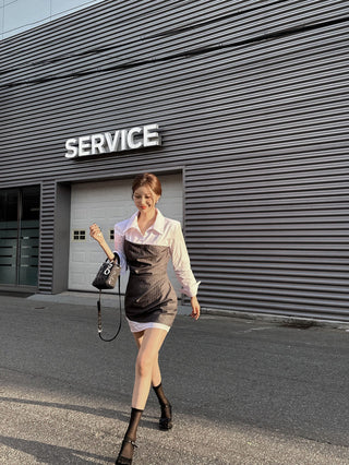 Patchwork Slim Sheath Dress