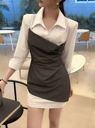 Patchwork Slim Sheath Dress