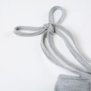 Diagonal Collar Self-Tie Pleated Top