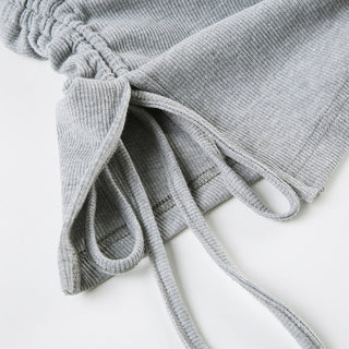 Diagonal Collar Self-Tie Pleated Top