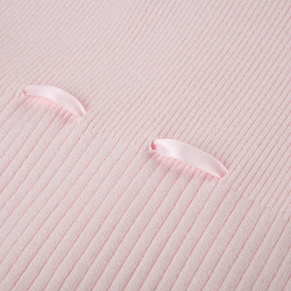 Lace Stitching Bow Bandage Knit Top