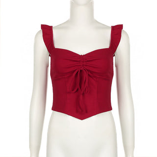 Square Neck Pleated Top