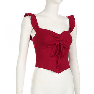 Square Neck Pleated Top