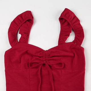 Square Neck Pleated Top