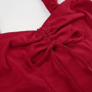 Square Neck Pleated Top